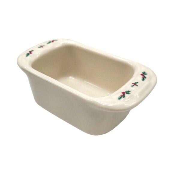 Longaberger Sweetener Sugar Packet Holder Holly Christmas Ceramic Woven Traditio - Picture 3 of 12